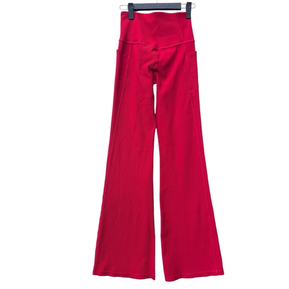 Athleta salutation stash rib flare red pants boot XS extra small - Picture 3 of 8
